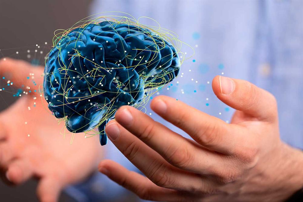 Ilustración de un cerebro sobre una mano